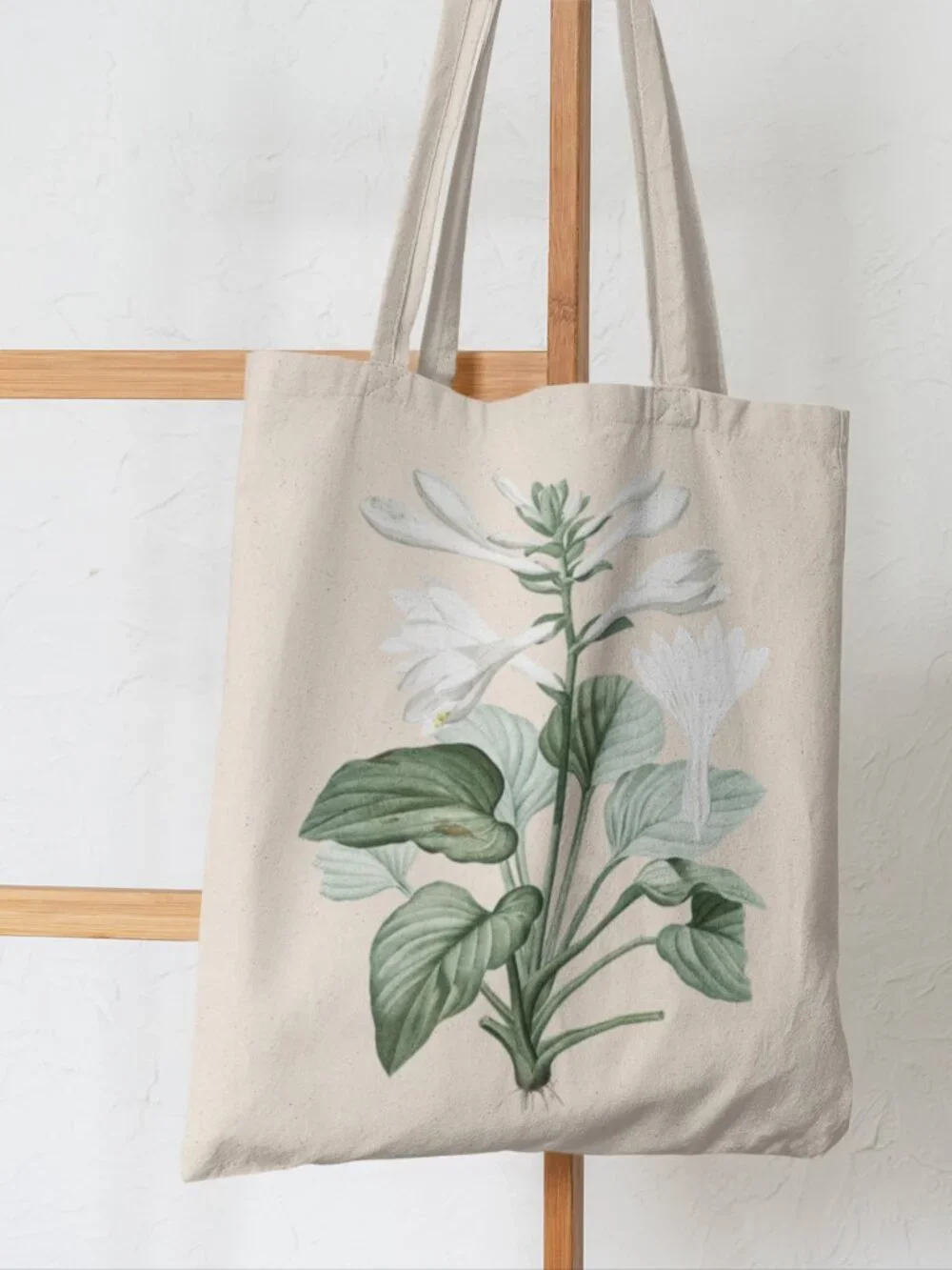 Daylily Vintage Floral Print Graphic Canvas Tote Bag